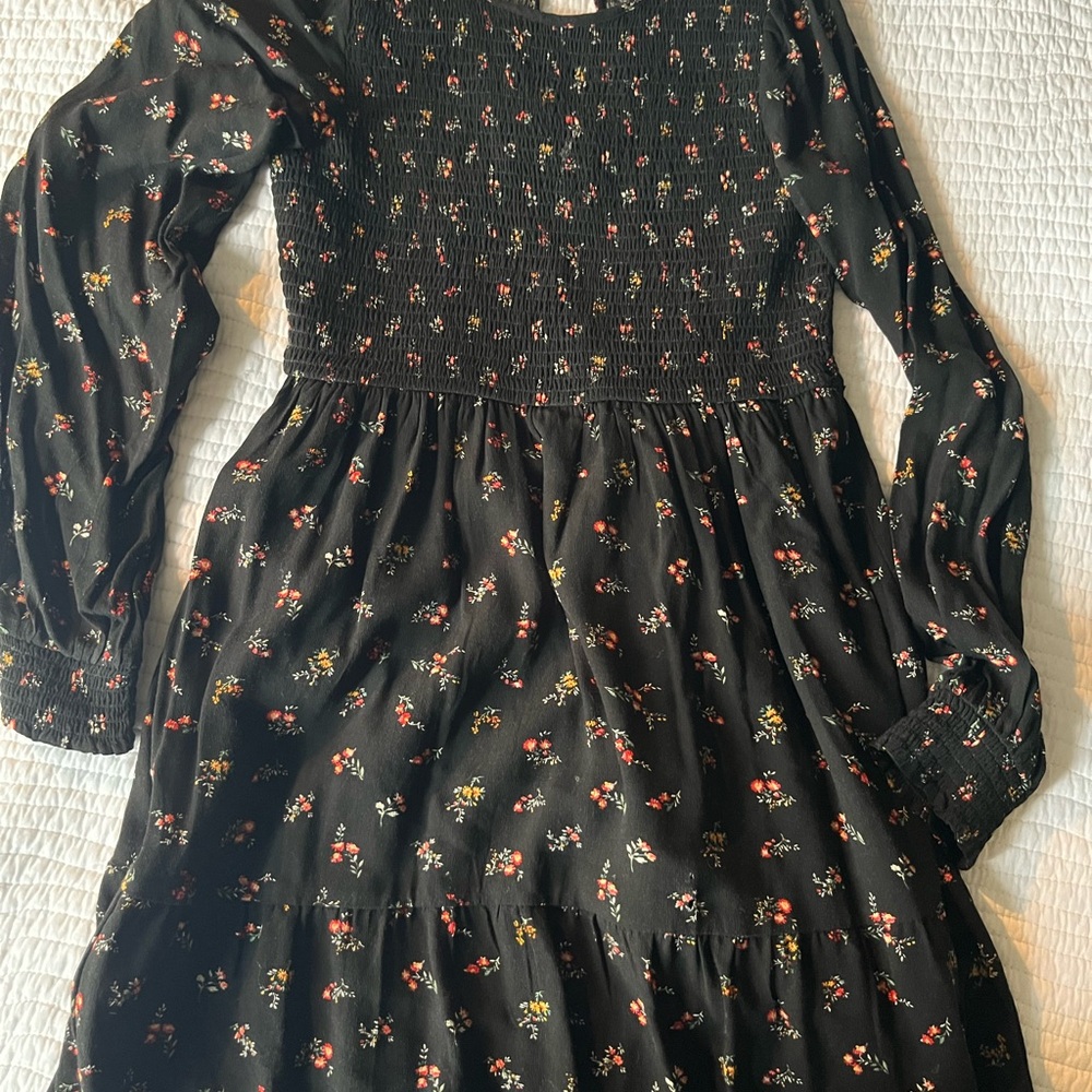 American Eagle Black Floral Mini Dress